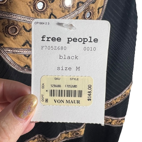 Free People “Nefertiti” Mirror Bodycon Dress • Black • NWT • Size M - Picture 10 of 12